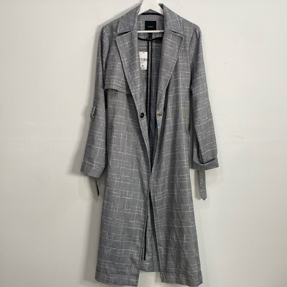 Houndstooth Duster Trench coat Medium NWT retail $58